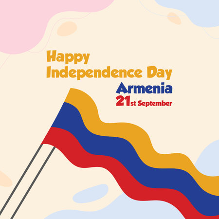 Armenia Independence Day: Customizable Banner Designs for Social Mediaのイラスト素材