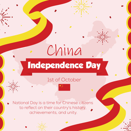 Celebrate China Independence Day with a Vibrant Banner Template.のイラスト素材