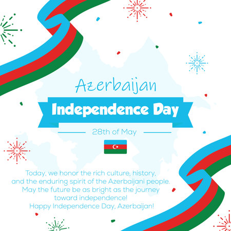 Azerbaijan Independence Day Post Templates for Your Brand.のイラスト素材