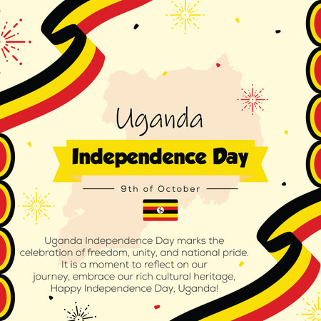 Celebrate Uganda Independence Day with Vibrant Bannersのイラスト素材