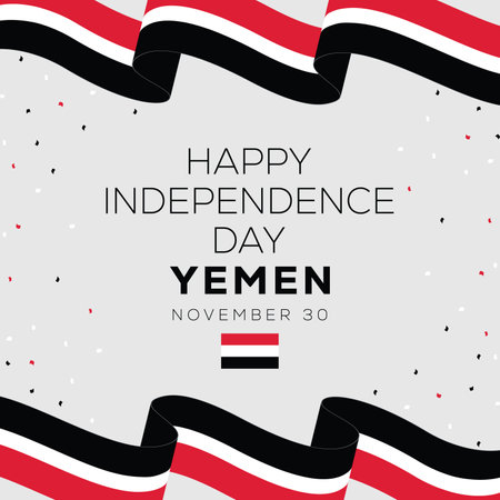 Yemen Independence Day Graphics for Social Mediaのイラスト素材