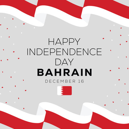 Festive Banner Celebrating Bahrain National Freedomのイラスト素材