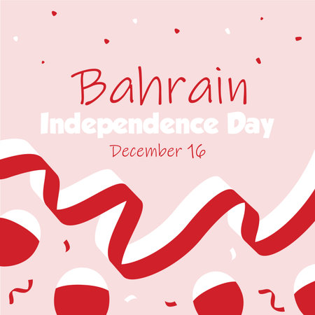 Patriotic Banner for Bahrain National Dayのイラスト素材