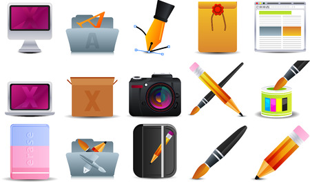Graphic Design  set of 15 iconsのイラスト素材