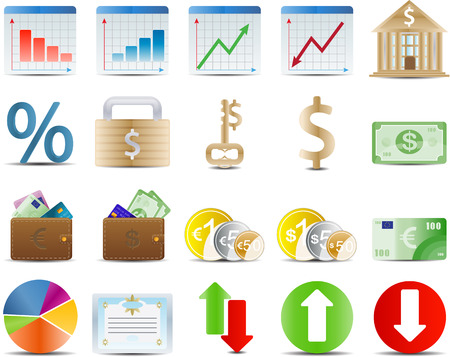 finance stock and economy set of 20 iconのイラスト素材