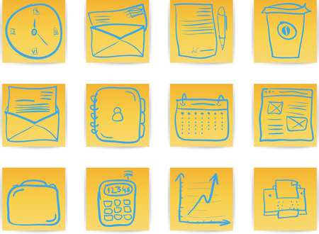 Office & Business hand draw icon setのイラスト素材