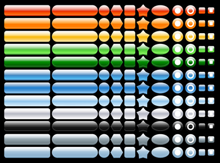 colored and shiny web buttons 12 colorsのイラスト素材