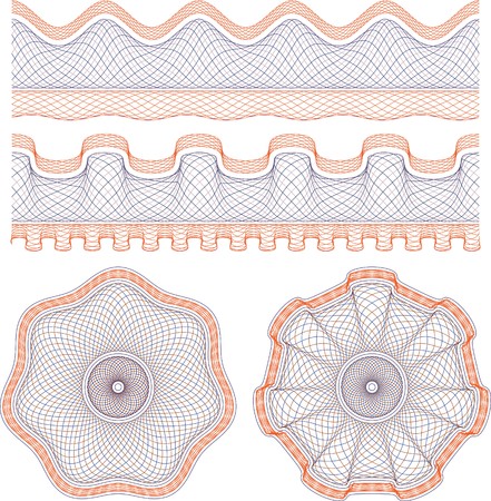 elements for secure blank guilloche certificateのイラスト素材