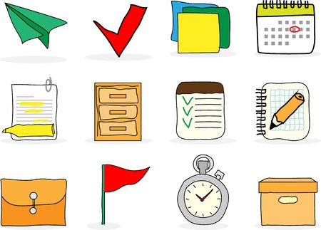 Hands draw  projects icon set  of 16 objectsのイラスト素材