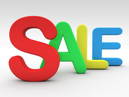 Sale letters 4 diferent colors の写真素材