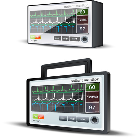 2 varietes of 3D Heartbeat monitor systemのイラスト素材