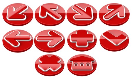 Red Arrow sign web 2.0 internet buttons.  の写真素材