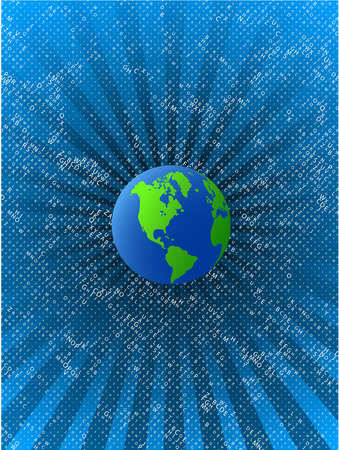 Blue grean planet with space of letters  background のイラスト素材