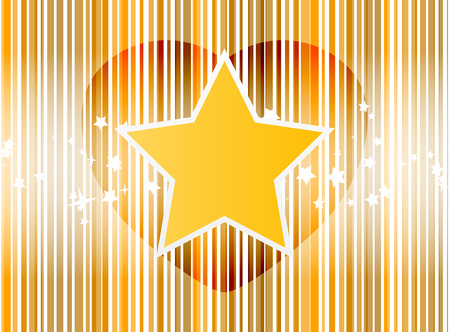 Heart with stripes gold background and with starのイラスト素材