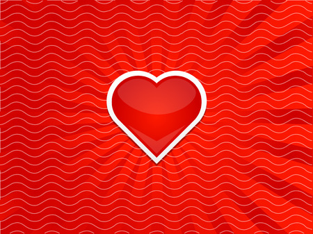 Heart with stripes red backgroundのイラスト素材