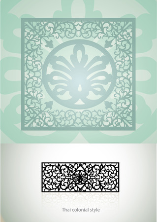 Thailand Colonial Style decorate.のイラスト素材