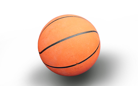 Basketball isolated on white background with shadowの写真素材