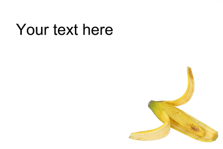 Bananas skin isolated on white backgroundの写真素材