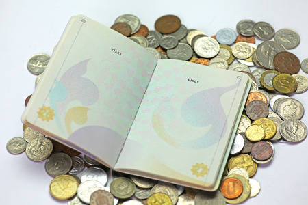 Thailand passport on international coin