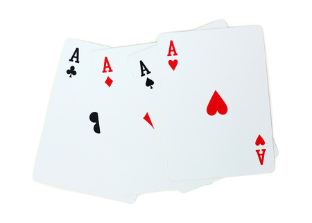 four aces poker playing cardsの写真素材
