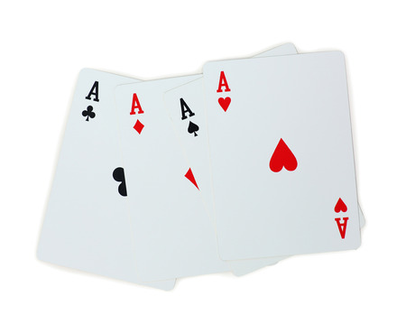 four aces poker playing cardsの写真素材