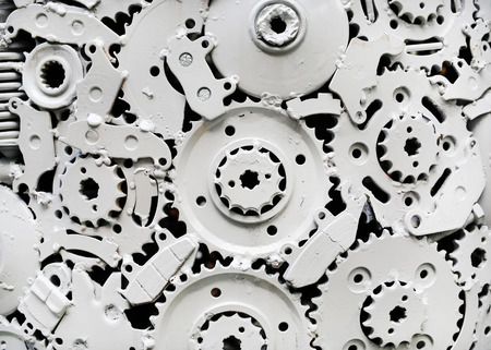 metal background from used spare parts, Scraps part, metal gears, car, auto, motorcycleの写真素材