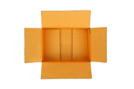 open cardboard box isolated on a white background