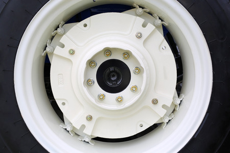 big truck wheel closeup objectの写真素材