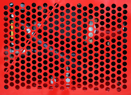 Red metal grille protection machine engineの写真素材