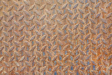 Rusty diamond steel plate texture backgroundの写真素材