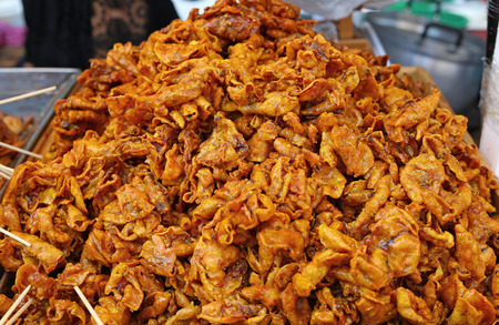 Thai style crispy fried squidの写真素材