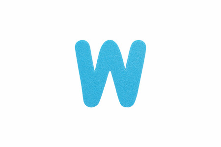 Alphabet letter W symbol of sponge rubber isolated over white background.の写真素材