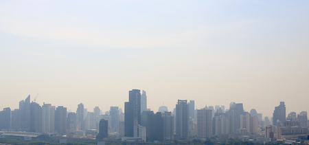 Landscape view of Bangkok city background on Cloudy day.の写真素材