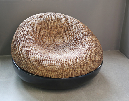 Rattan chair in living room.