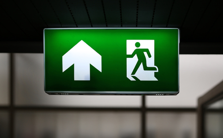 Emergency exit signの写真素材