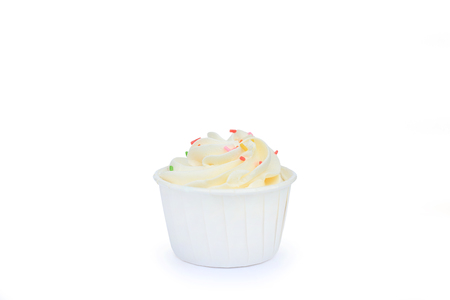 Tasty cupcake isolated on white background.の写真素材
