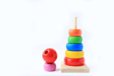 Colorful wooden toys for kidsの写真素材