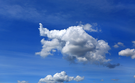 Abstract shape of white cloud on blue sky background.の写真素材