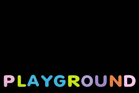 Alphabet sponge rubber of text "PLAYGROUND" isolated over black background with copy spaceの写真素材