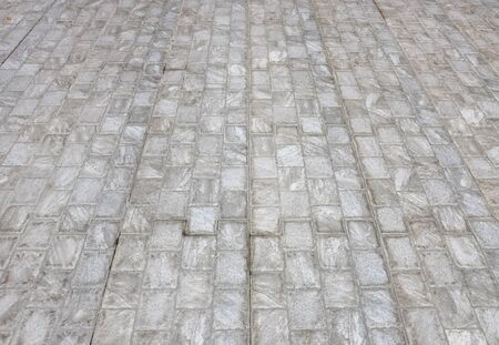 Perspective stone pathway with stripe in the park.
