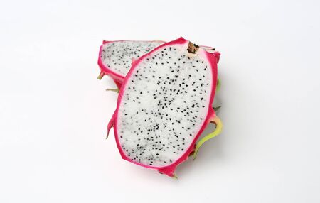 Dragon fruit on white backgroundの写真素材