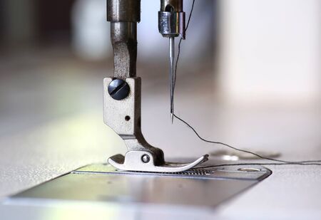 Close up old sewing machine.の写真素材