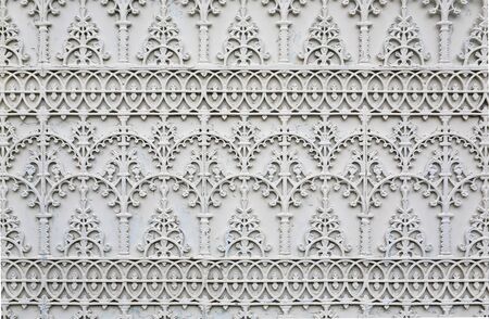 White steel fence with thai style pattern.