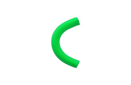Colorful Alphabet " C " made from Plasticine (Clay) isolated on white background.の写真素材