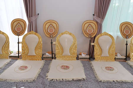 seat for monk worship in thai traditional ritualのeditorial素材
