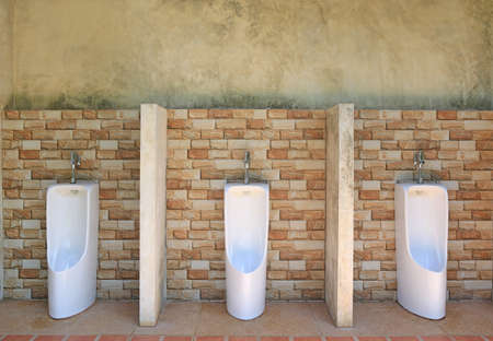 Beautiful Urinals at male toiletの写真素材