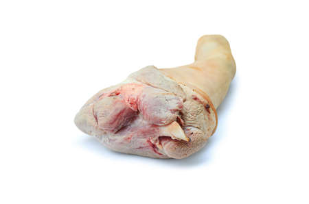 Raw knuckle of pork isolated on white background.の写真素材