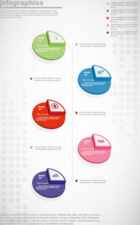 illustrations vector of infographics design and business marketing icons with 5 options or processes layout, diagram, annual report, web design.のイラスト素材