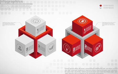 illustrations vector of infographics design and business marketing icons with 2 options or processes layout, diagram, annual report, web design.のイラスト素材
