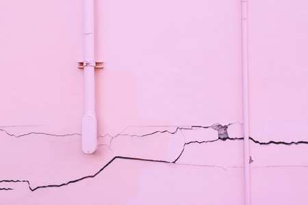 Wall cracking houseの写真素材